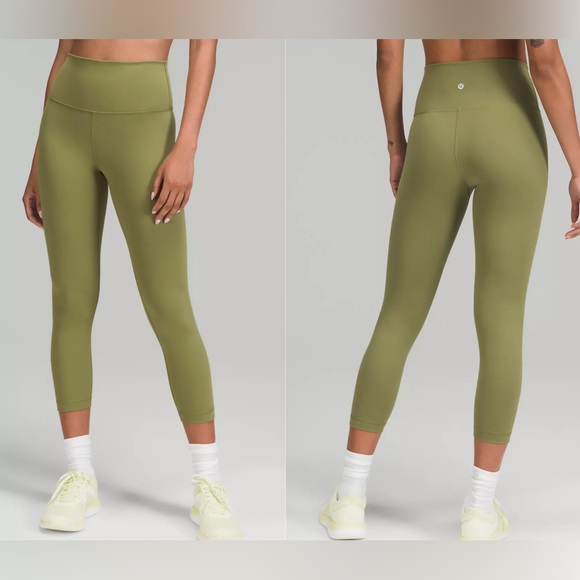 lululemon athletica Pants - 6 Lululemon Wunder Train High Rise Crop Tight/Legging 23” Bronze Green sz 8 NWT